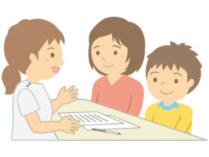 矯正相談をする親子