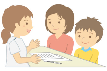 矯正相談をする親子